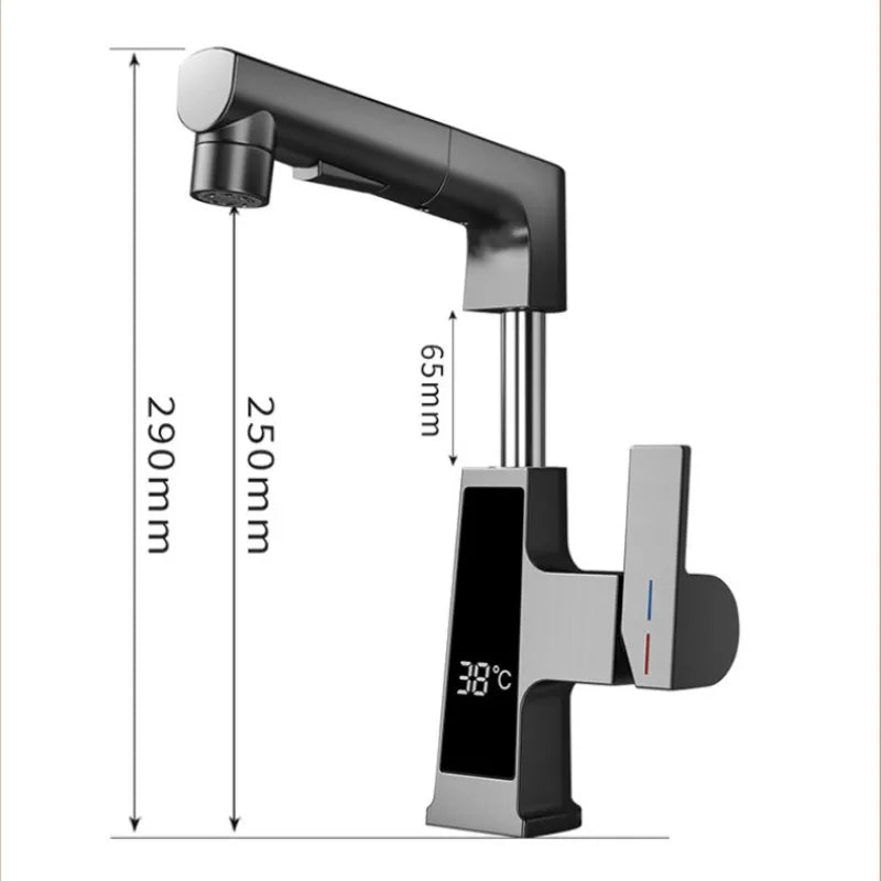 Led Bathroom Faucet Intelligent Temperature Sensor Digital