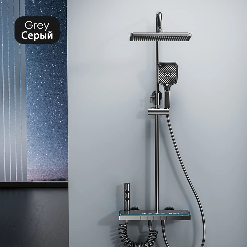 Modern Bathrooms Shower System Glass Panel Bathtub Rain