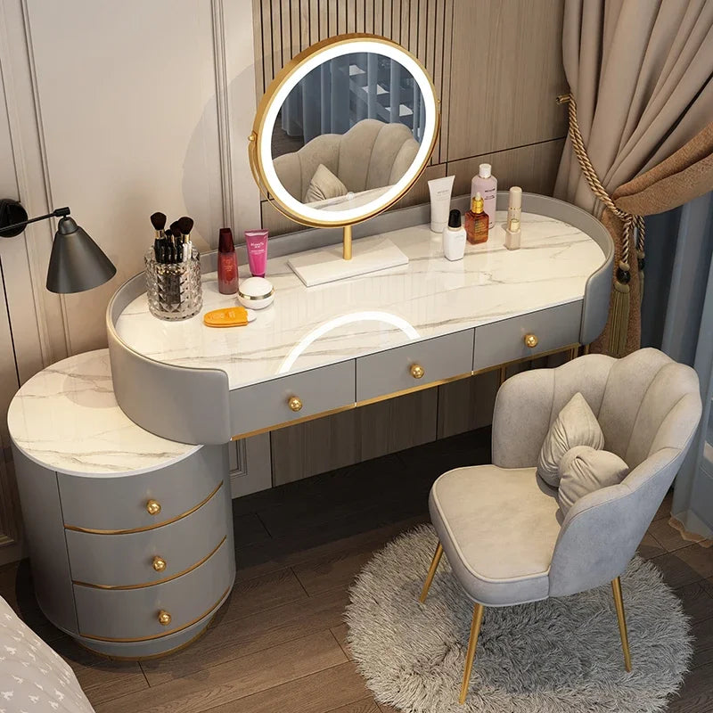 Pink White Vanity Table Women Luxury Nail European