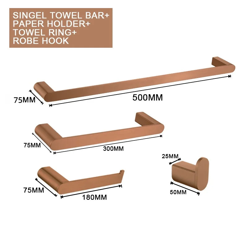 Rose Gold Bathroom Wall Mount Shelf Toilet Bath