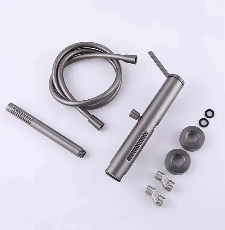 Brushed Gold Bathroom Shower Faucet Wall Mounted Waterfall