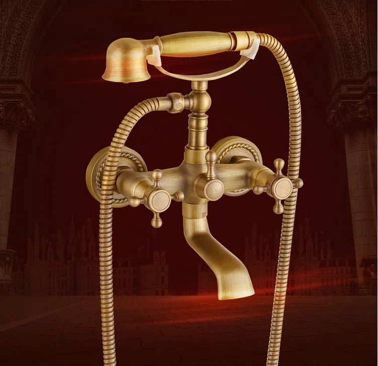 Antique Bathroom Bathtub Showet Faucet Copper Black Shower