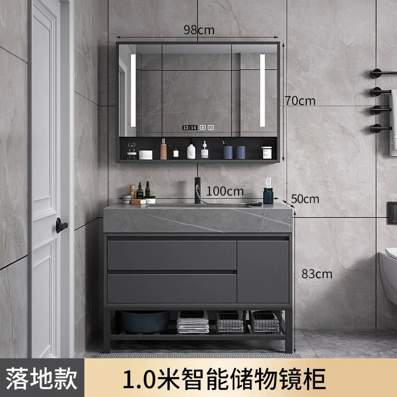 Washbasin Floor Bathroom Cabinets Vintage Drawer Light Toilet