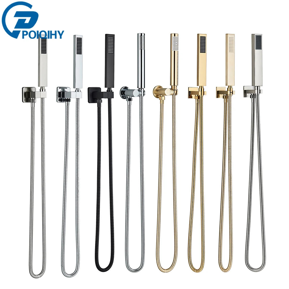 Poiqihy Golden Handshower Head 150cm Stainless Steel Shower
