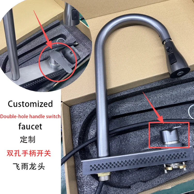 Popular Waterfall Faucet 304 Stainless Steel Cold Rainfall