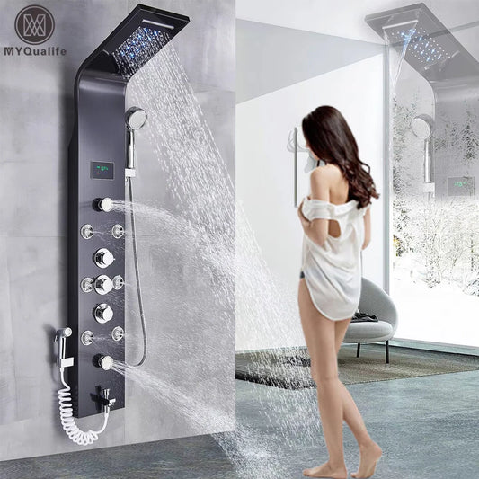Led Light Shower Faucet Bathroom Spa Massage Jet