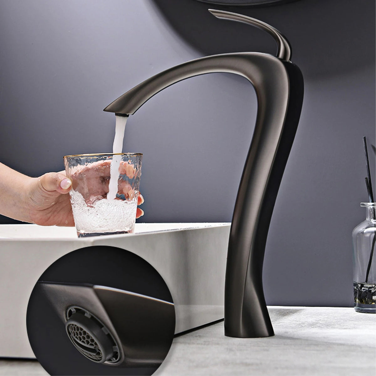 Chrome Luxury Brass Bathroom Vanity Faucet Modern Deck