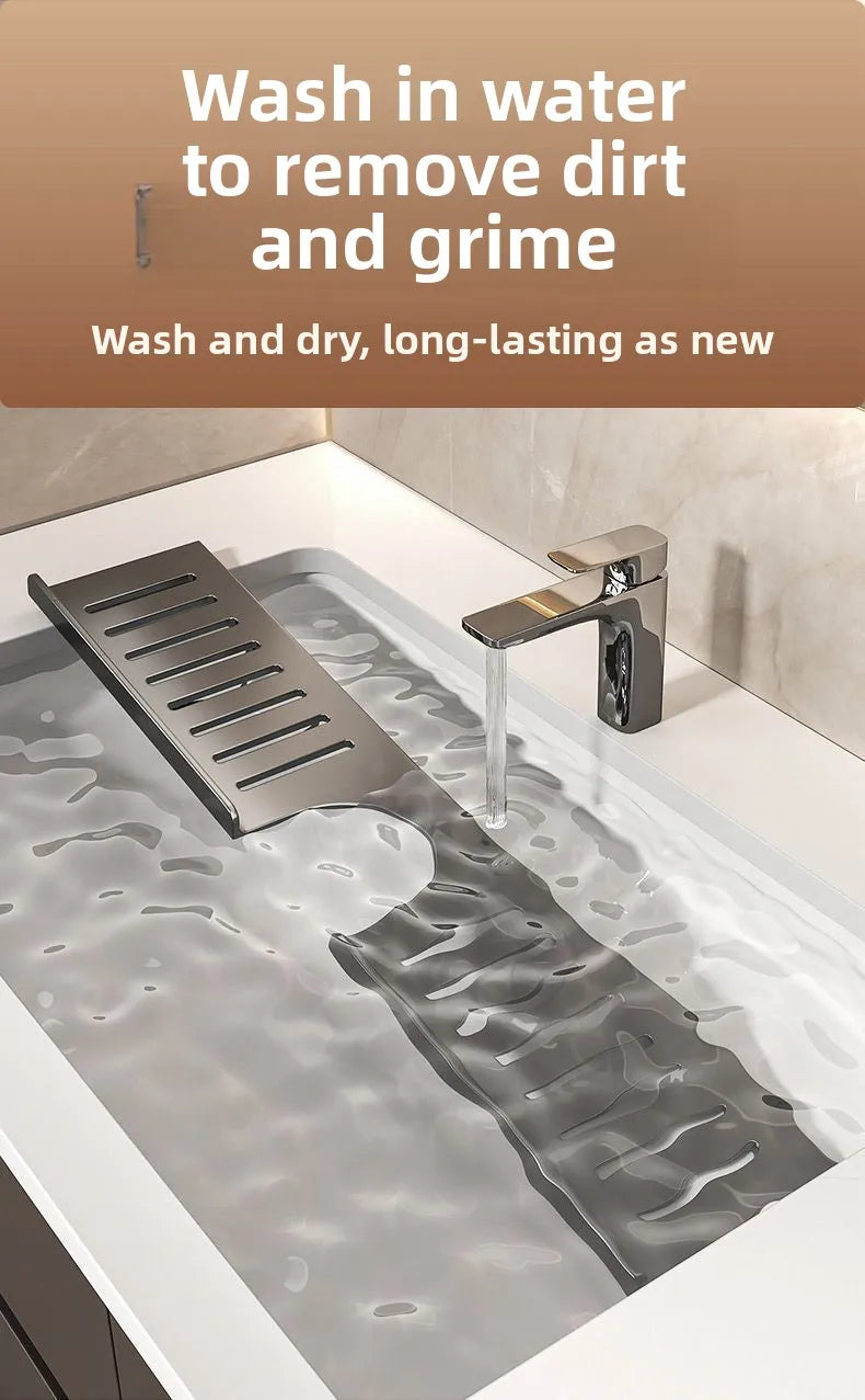 No Drill Stainless Steel Sink Organizer Wall Mounted