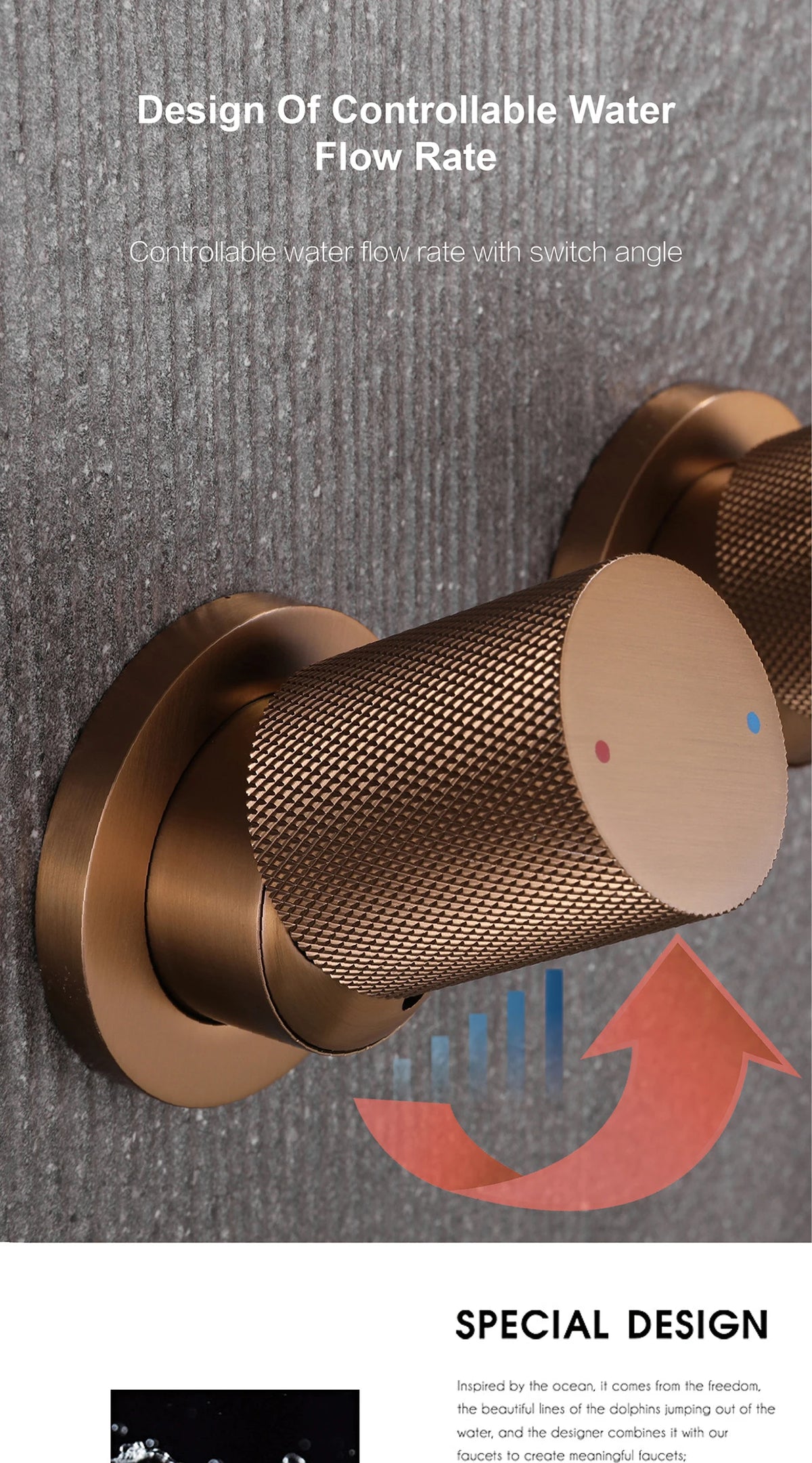 Modern Brass 2-Function Shower System Wall-Embedded Chrome Finish