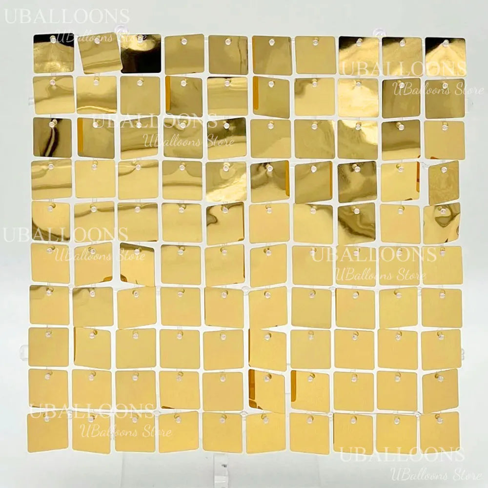 49pcs Champagne Gold Shimmer Wall Panels 7x7ft Matte