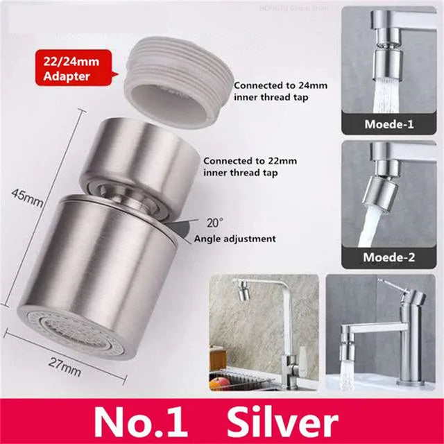 360 Rotary Faucet Spray Head Filter Washbasin Splash