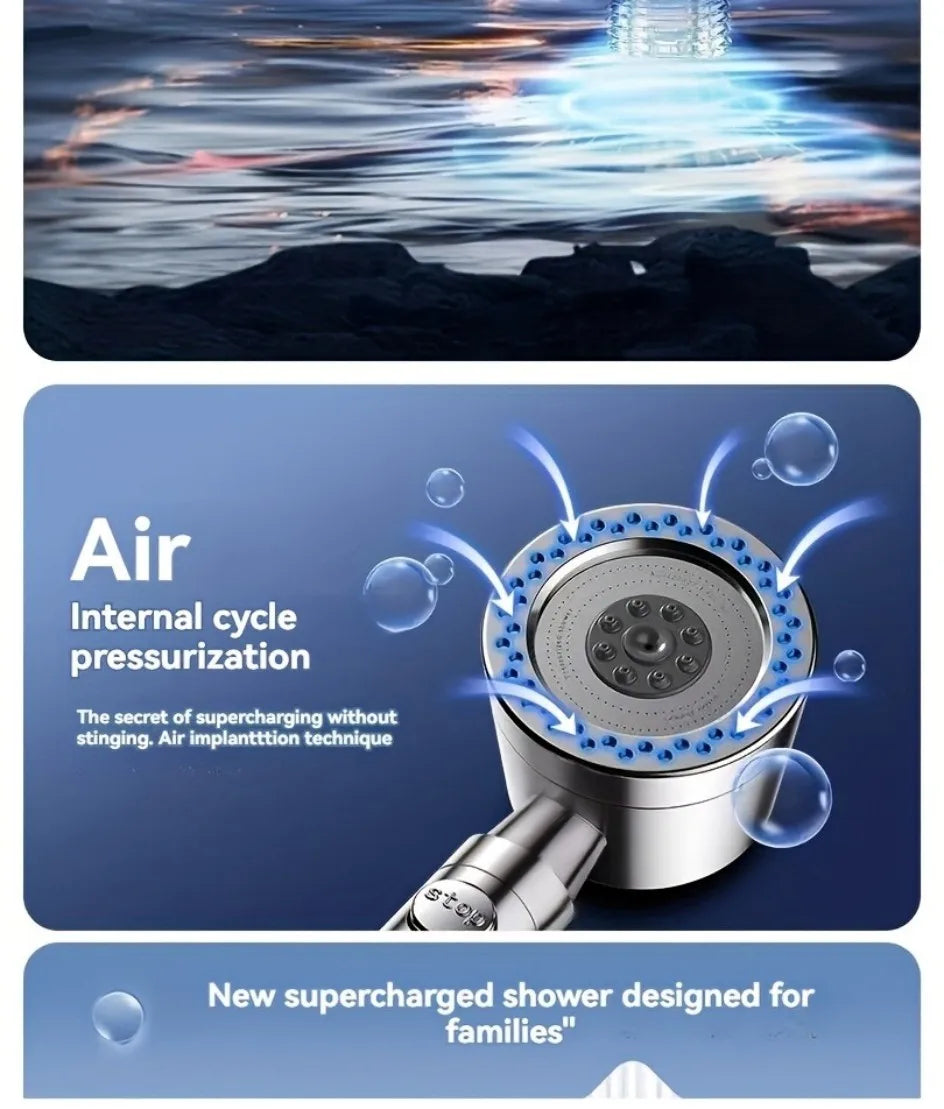 Modes Bathroom Shower Head High Pressure Powerful Rain