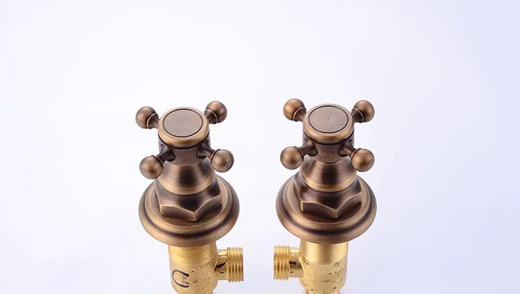Basin Faucets 3pcs Antique Brass Classic Bathroom Sink