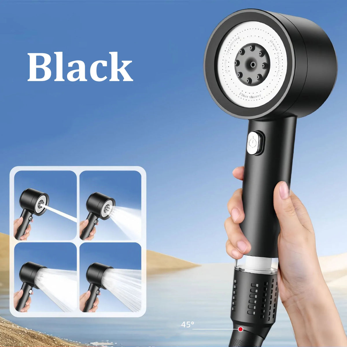 Modes High Quality Pressurized Shower Head Filter Water