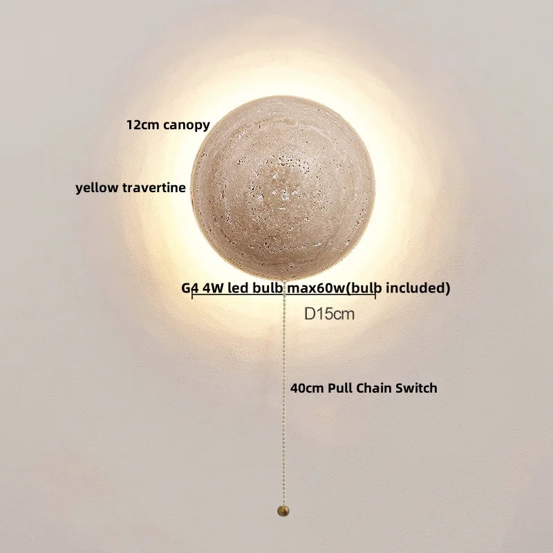 Iwhd Wood Led Wall Lamp Sconce Pull Chain