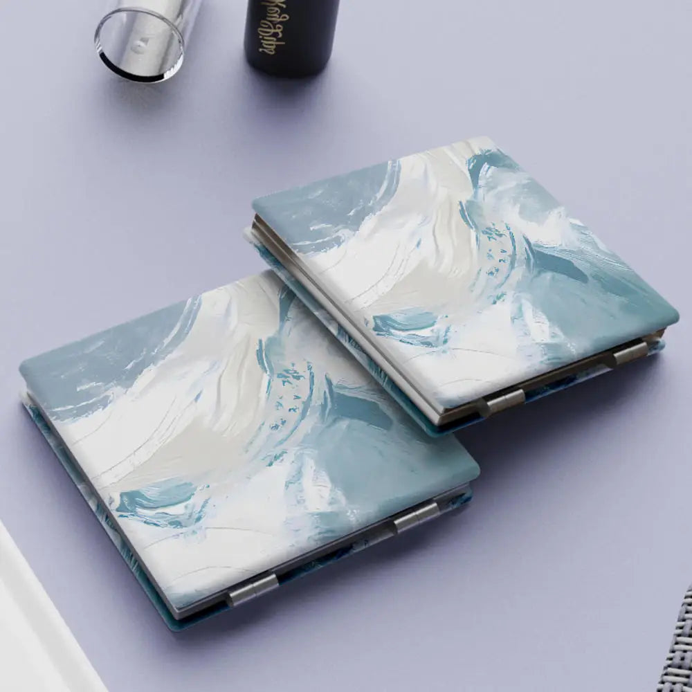 Abstract Painting Double-Sided Makeup Mirror 2x Magnifying