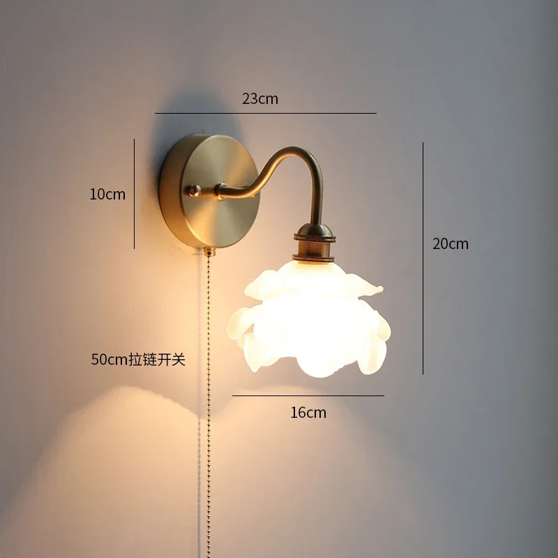 Ceramic Modern Wall Lamp Beside Pull China Switch