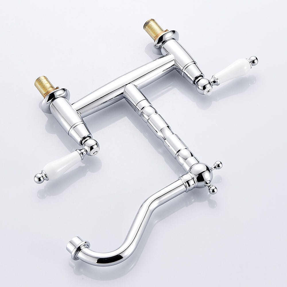Ceramic Handle Faucet European Style Full Brass Retro