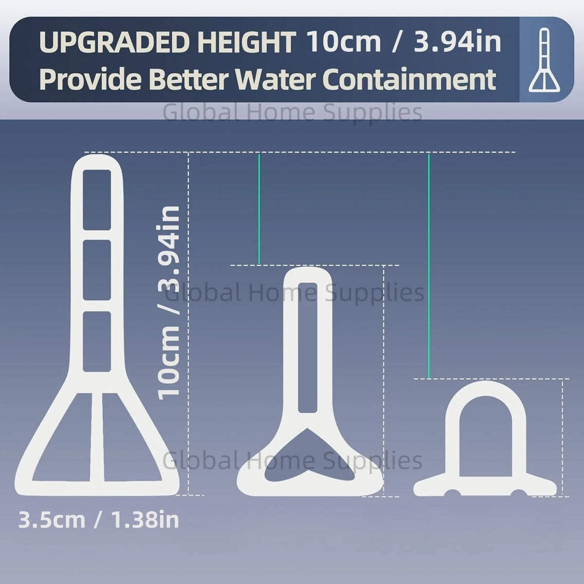 Upgraded / 10cm High Shower Threshold Water Dam