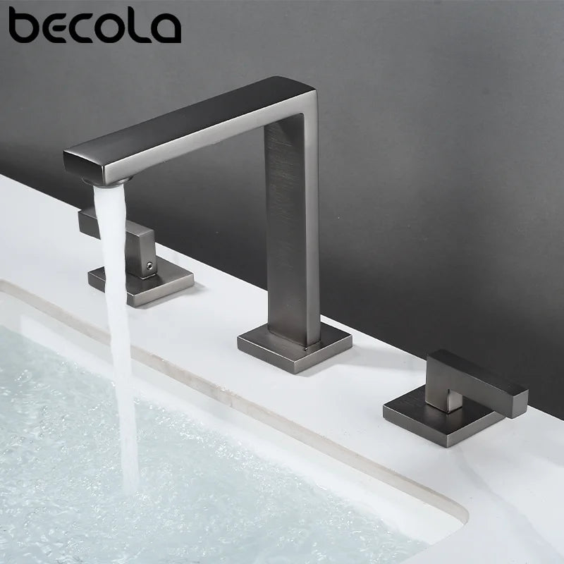 Brushed Gold Basin Faucet Total Brass Black Bathroom