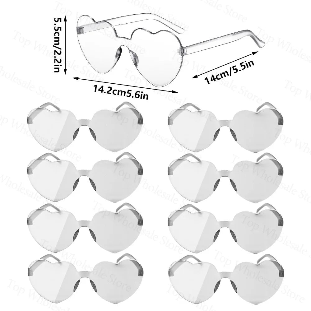 12-100pcs Wedding Bridal Heart Shaped Sunglasses Party Favors