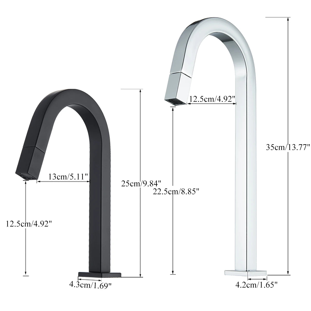 Fmhjfisd Basin Sink Faucet Black/Chrome Deck Mount Cold
