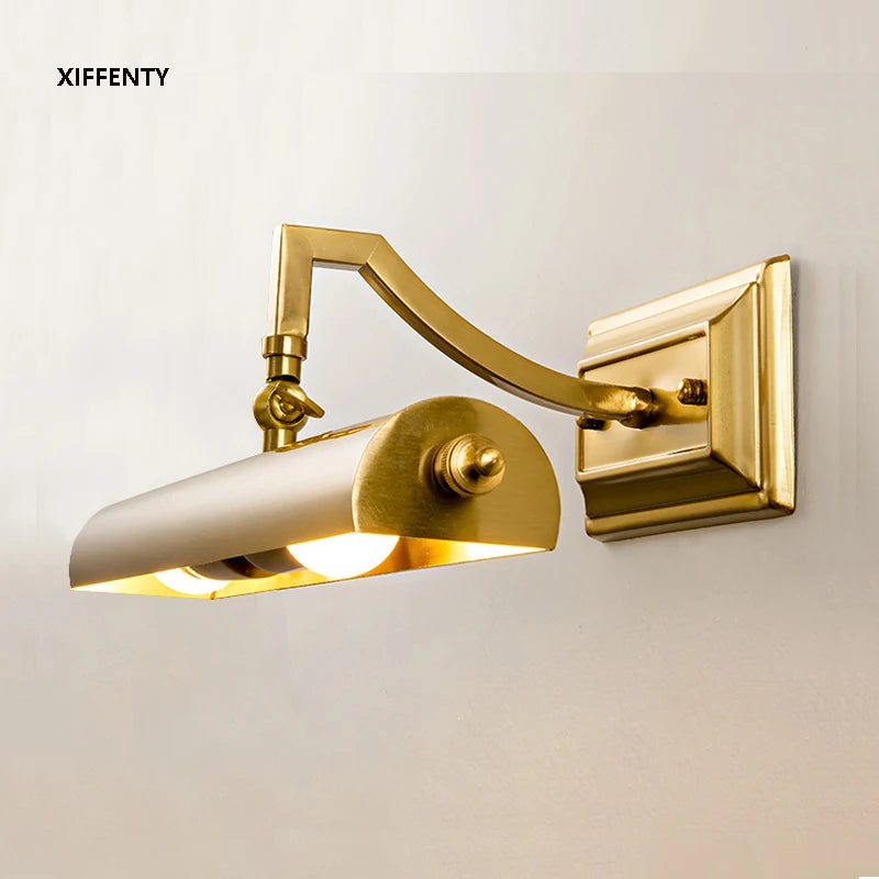 Wall Picture Lamp Led Gold Mirror Headlight Retro