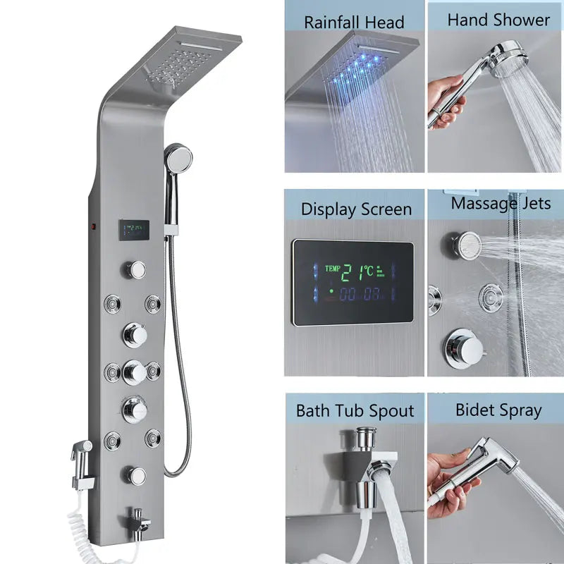 Led Bath Shower Faucet Digital Display Bath Shower