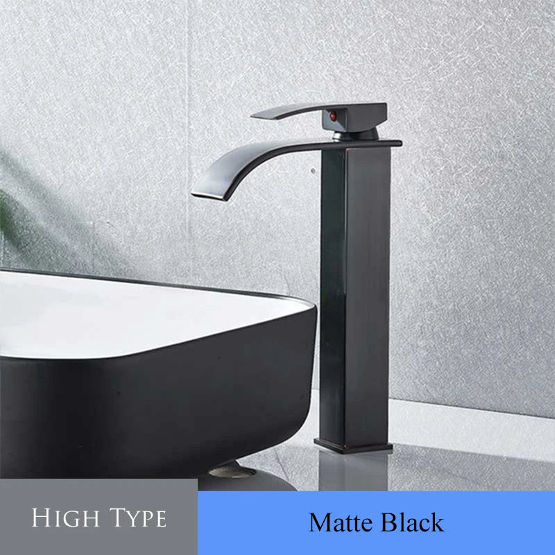 Retail Waterfall Bathroom Basin Faucet Chrome Deck Mount