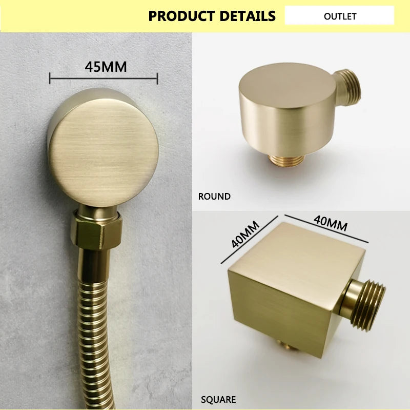Slide Bar Hand Shower Brushed Matt Gold Functions