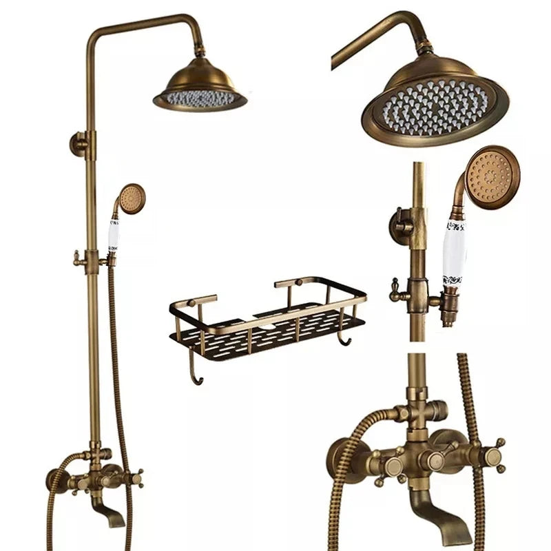 Antique Wall Hanging Shower Faucet Handle Hand Shower