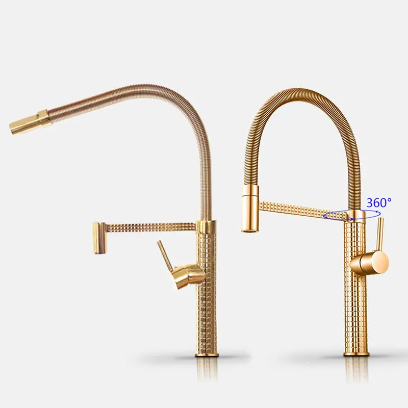 Luxury Faucet Gold Brass Faucet Sink Rotatable Drop