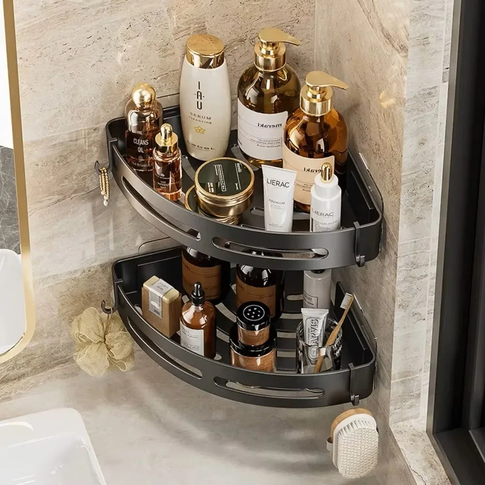 Adhensive Bathroom Shampoo Holder Shower Caddy Shelves Storage