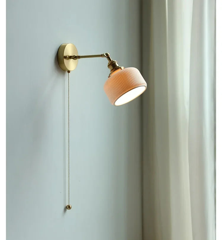 Ceramic Modern Wall Lamp Beside Pull China Switch