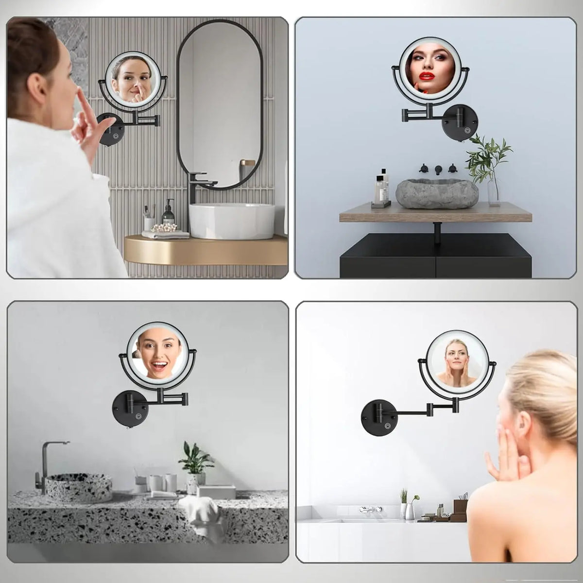10x Magnifying Led Makeup Mirror Touch On Dual