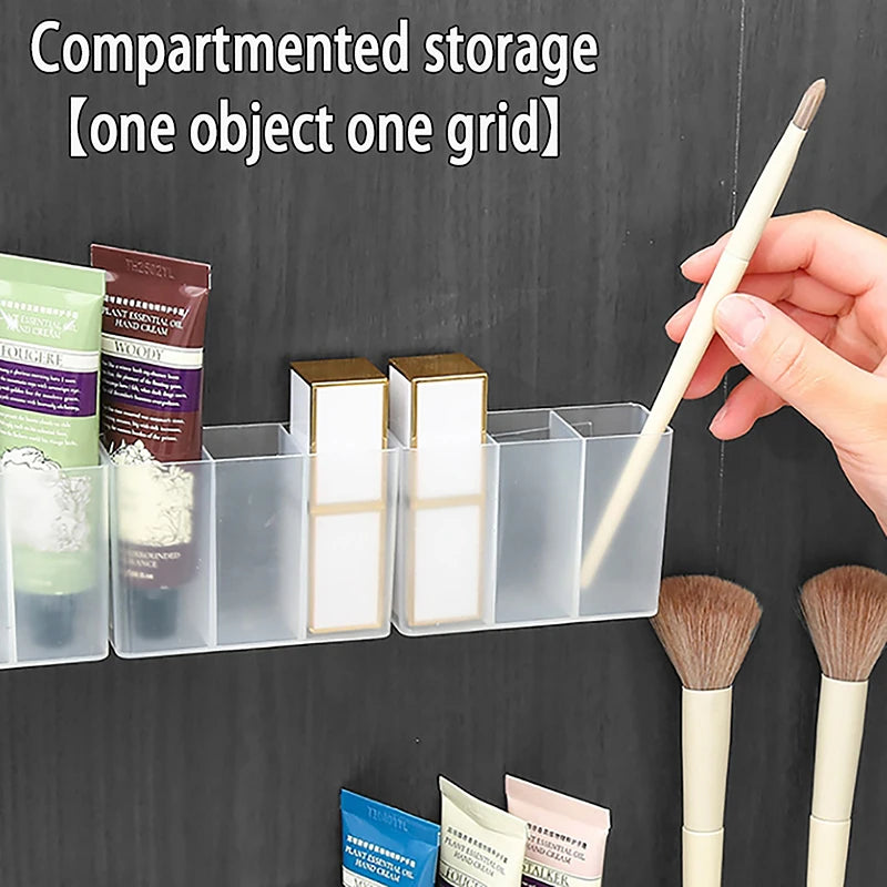 Wall Mounted 3grids Organizer Mirror Cabinet Self-Adhesive Small