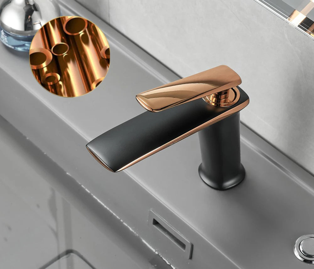 Basin Faucets Black Brass Faucet Cold Bathroom Sink