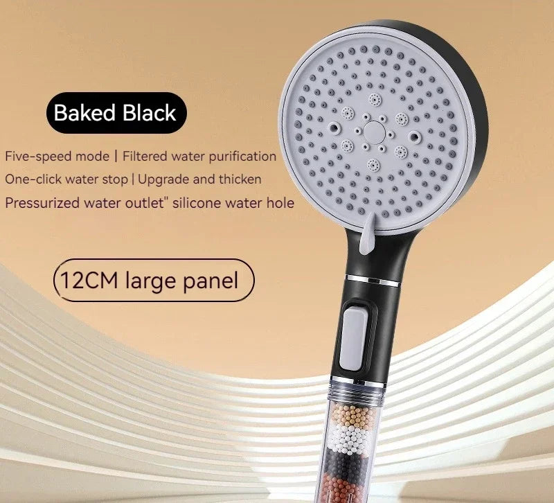 5-Speed Booster Large Panel Strong Water Shower Head
