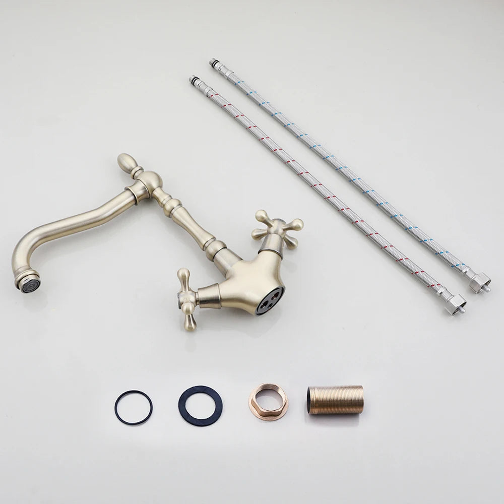 Kemaidi Golden Bathroom Basin Sink Faucet 360 Swivel
