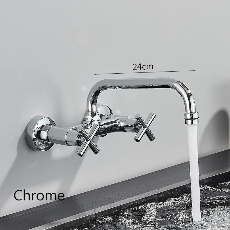 Bathroom Basin Faucet Wall Mounted 360 Degree Rotate