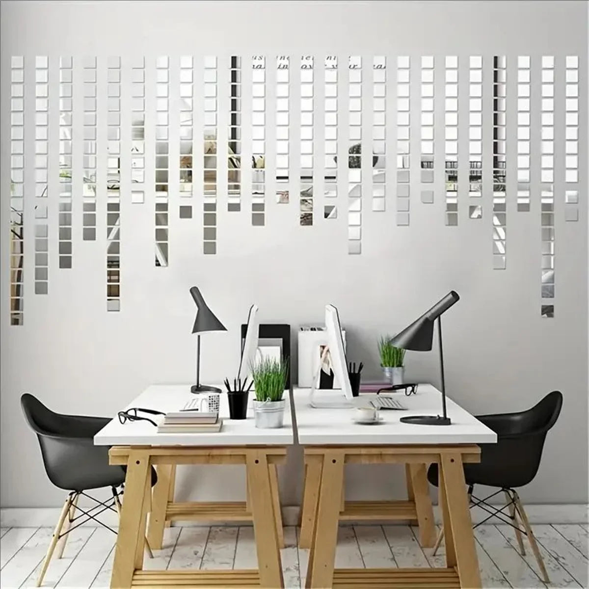 5cm/4cm Mirror Wall Sticker Acrylic Square/Heart 3d Wall