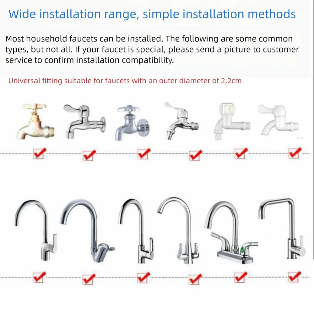 Rubber Hose Universal Sink Spray Extender Shower Head