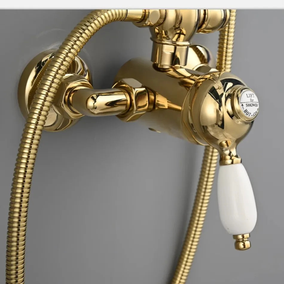 Tuqiu Bathroom Shower Faucet Brass Bathroom Rainfall Shower