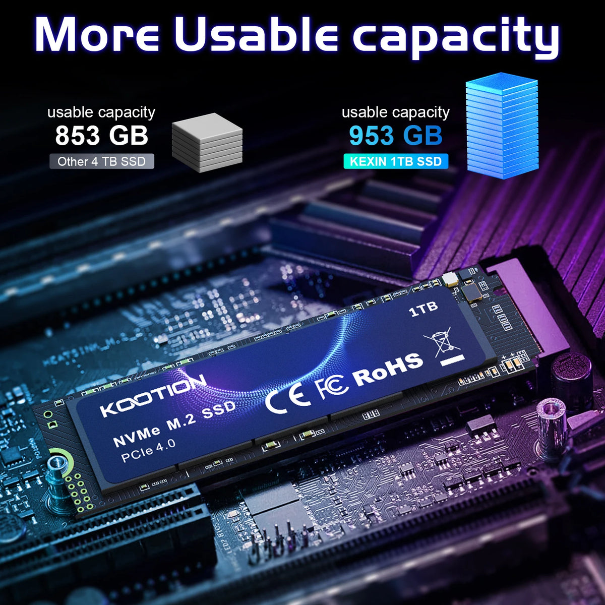 Kootion 1tb Nvme M2 Ssd Heat Sink Gen4
