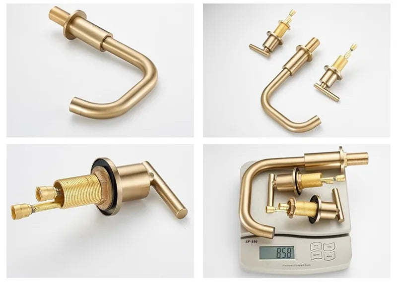 Brushed Gold Bathroom Faucet Total Brass Basin Faucet