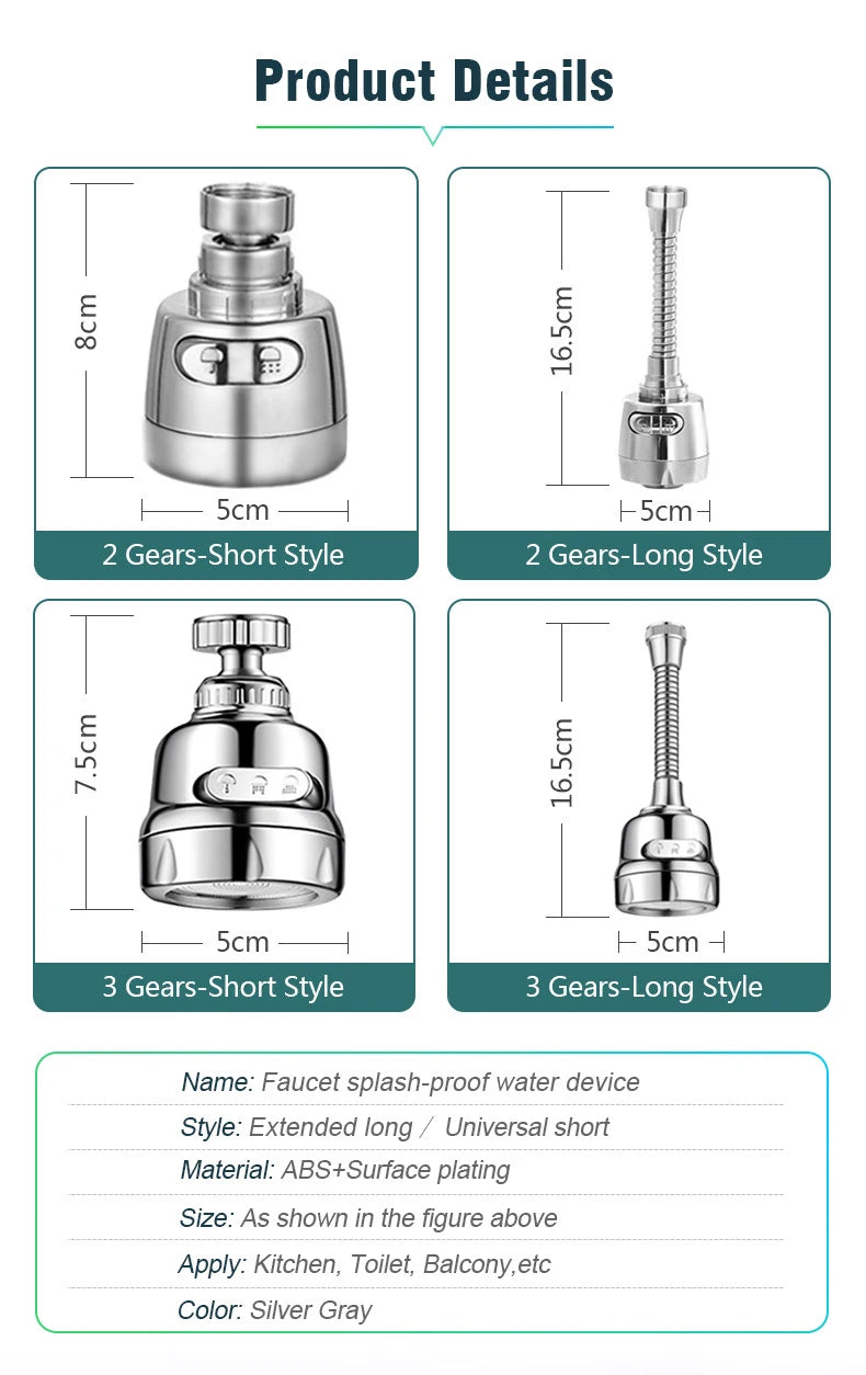 Faucet Extender 360 Degree Rotary Sink Faucet Bubbler