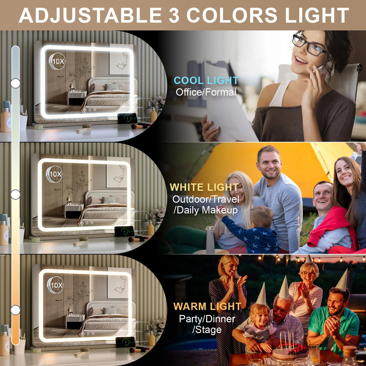 Led Bathroom Mirror 80x55cm Wall Mounted Touch Control