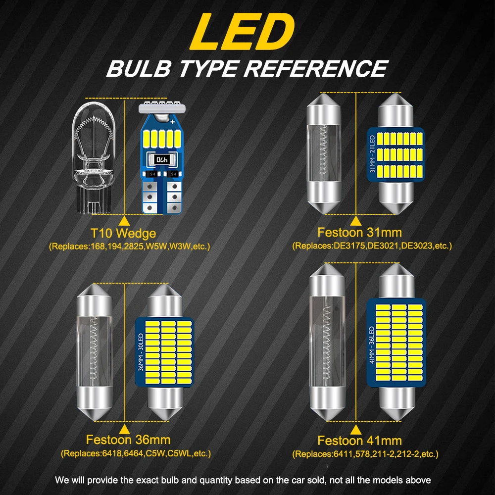 Bmtxms 11pcs Led Interior Light Number Plate Bulb