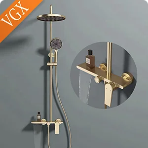 Vgx Gold Shower System Bathroom Shower Faucet 3-Way