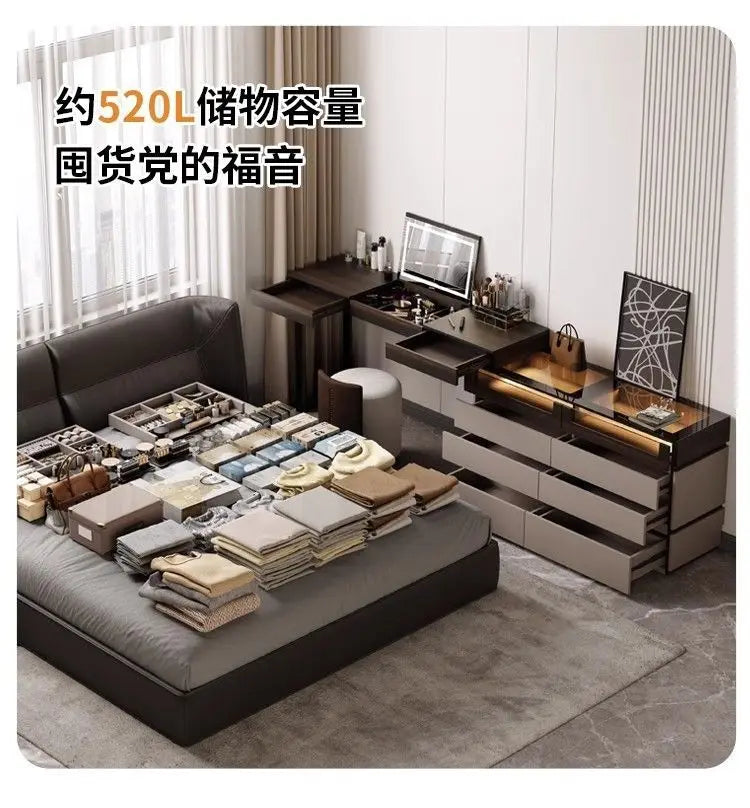 Italian Minimalist Vanity Table Drawer Storage Bedroom Corner